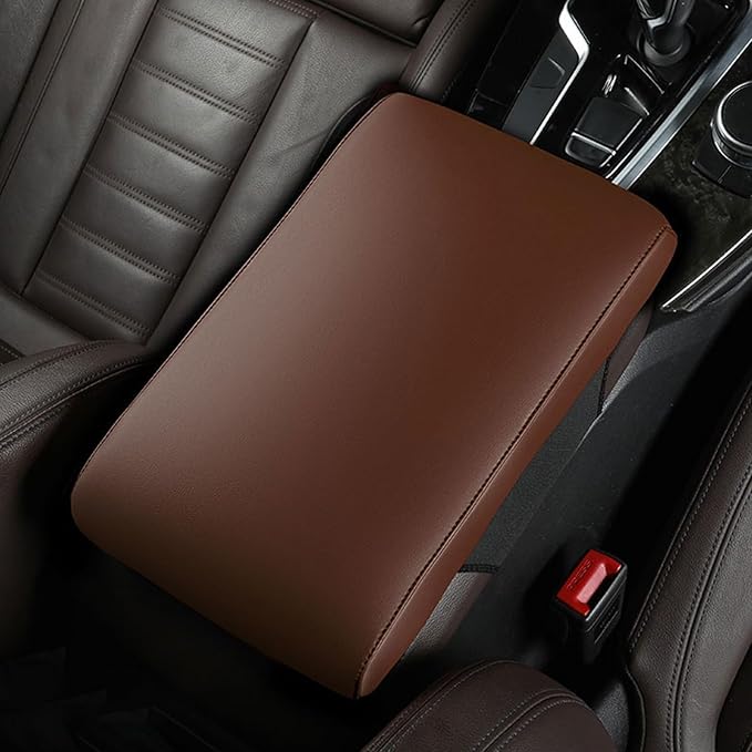 Car Armrest Cover Pad for Lexus LS LS400 LS430 LS460 LS500 LS500h LS600h Premium Leather Center Console Armrest Cushion Pad Anti-Scratch Waterproof Auto Interior Accessories Light Brown