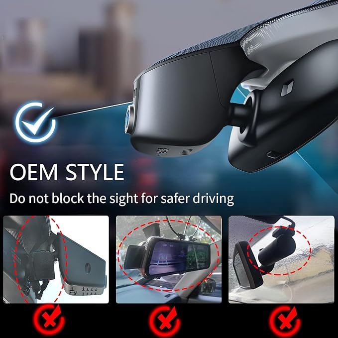 Mangoal Front 4K & Rear 1080p Dash Cam fit for Audi (Model A Black) 2019-2026 A4 A6 Allroad A3 A5 Q5 S4 S6 Q7 A8 S8 TT A7 S5 Q3 S3 S7 RS3 RS5 RS6 e-tron, OEM Look, WiFi & App, GPS, 128GB Card