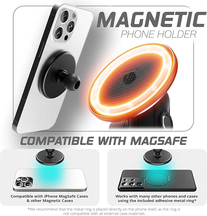 Tackform Link Vent Phone Mount Compatible with 2016-2023 Toyota Tacoma and 2014-2021 Toyota Tundra | Aluminum | Zero Slip | Compatible with MagSafe | Universal Magnetic Holder | 2" Arm | Black Knob