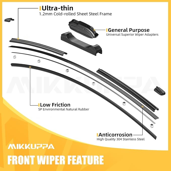 MIKKUPPA 26"+16"+13" Windshield Wiper Blades Replacement for 2012-2016 Honda CRV CR-V, Front & Rear Wiper Blades Set, Durable Stable Quiet All Season (Pack of 3)