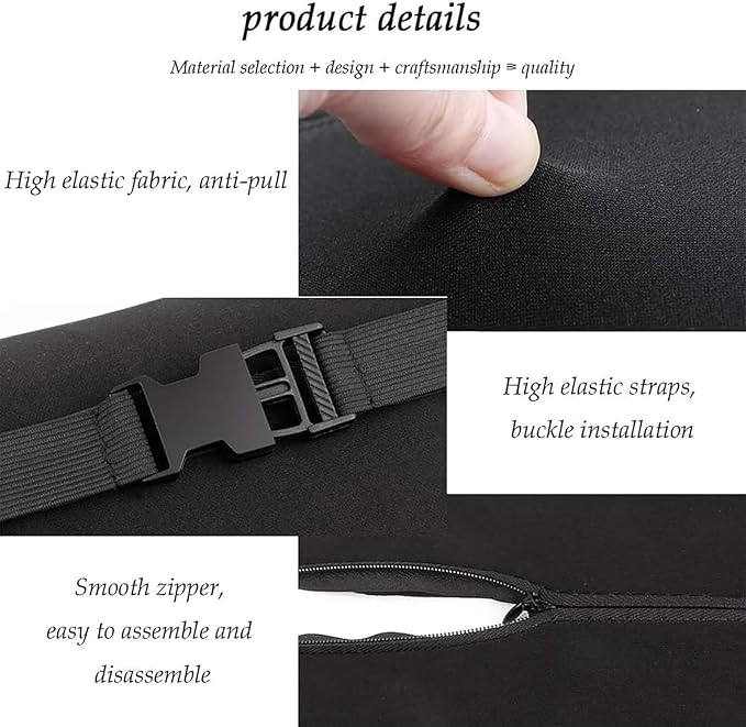 Headrest Lumbar Pillows Car Seat for Honda HRV CRV CRZ BRV 2001-2025, Ergonomic Neck Back Support Cushion, Comfortable Breathable Washable Cover, Memory Foam,Black
