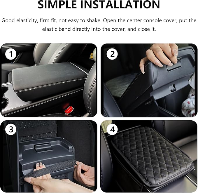 Car Center Console Cover,Microfiber Leather Car Armrest Cover Cushion with Storage Bags, Universal Car Armrest Storage Box Car Interior Accessories for Most Vehicles, Khaki