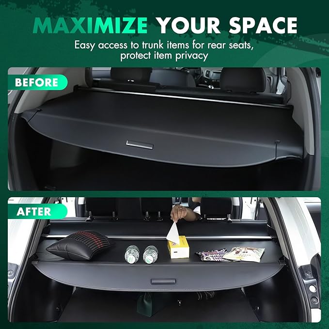 SCITOO Cargo Cover 2022-2024 Fit for Kia EV6 Upgraded Retractable Rear Trunk Cover with Aluminum PVC&Plastic