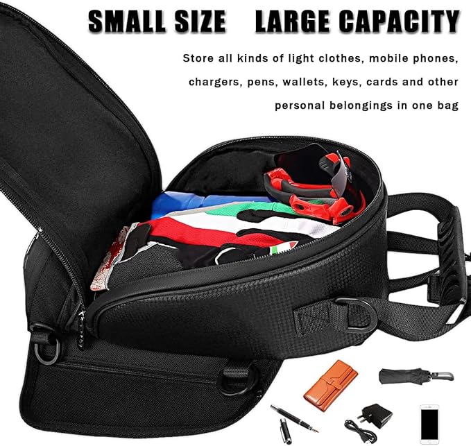Motorcycle Tank Bag for Honda Rebel CMX300 CMX500 CMX 300 500, Strong Magnetic Waterproof Oxford Black Motorbike Quick Release Pannier Bag
