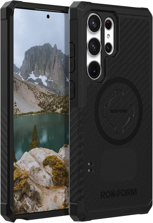 Rokform - Galaxy S23 Ultra Case, Rugged Series, Samsung Protective Cover with RokLock Twist Lock, Drop Tested Military Grade Armor (Black)