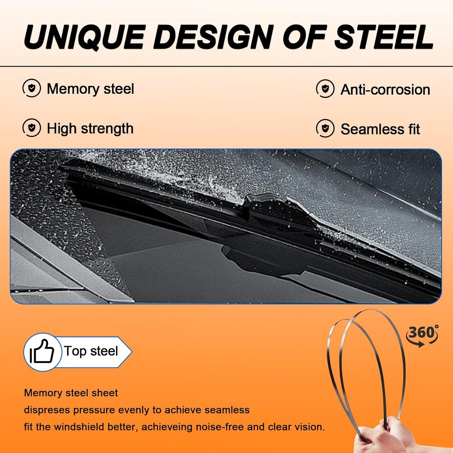 HULADAED® 26'' 18'' 14'' Windshield Wipers Replacement for Jeep Cherokee 2023-2014,Silicone Front Rear Wiper blades for MY Car-All Weather & Quiet(3 PACK)