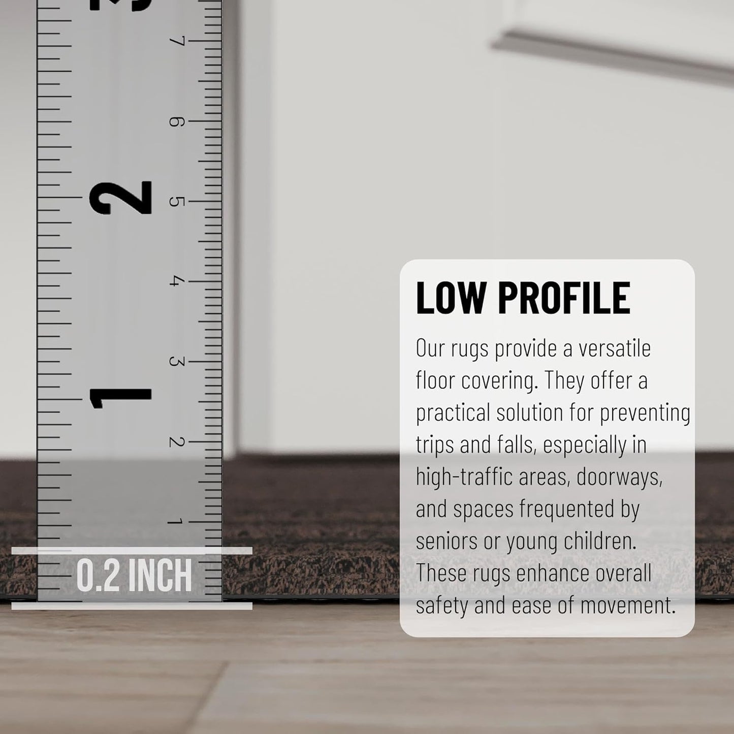 Ottomanson 2'7" x 34' Hallway Runner with Scraper Pile - Extra Durable Non-Slip Rug Mat for Indoor & Outdoor Use - Ideal for Kitchen, Entryway & Garage - High-Traffic Carpet, Brown