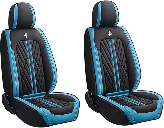 Premium Nappa Leatherette Car Seat Cover Set Custom Fit for Honda CR-V CRV 2000-2023 2024 2025 2026 Water-Proof Breathable Faux Leather Seat Cushion Protectors (Full Set 5 Seats,Black Cyan)