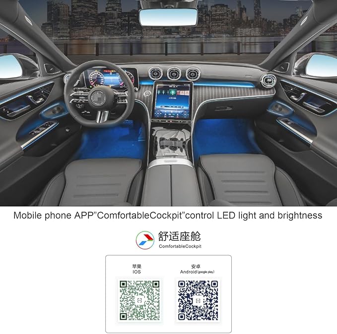 Interior Ambient Light Package 64 colors Replacement for new Benz GLC Class X254 W254 2023-2025year (CVS-8173B-J-D1)