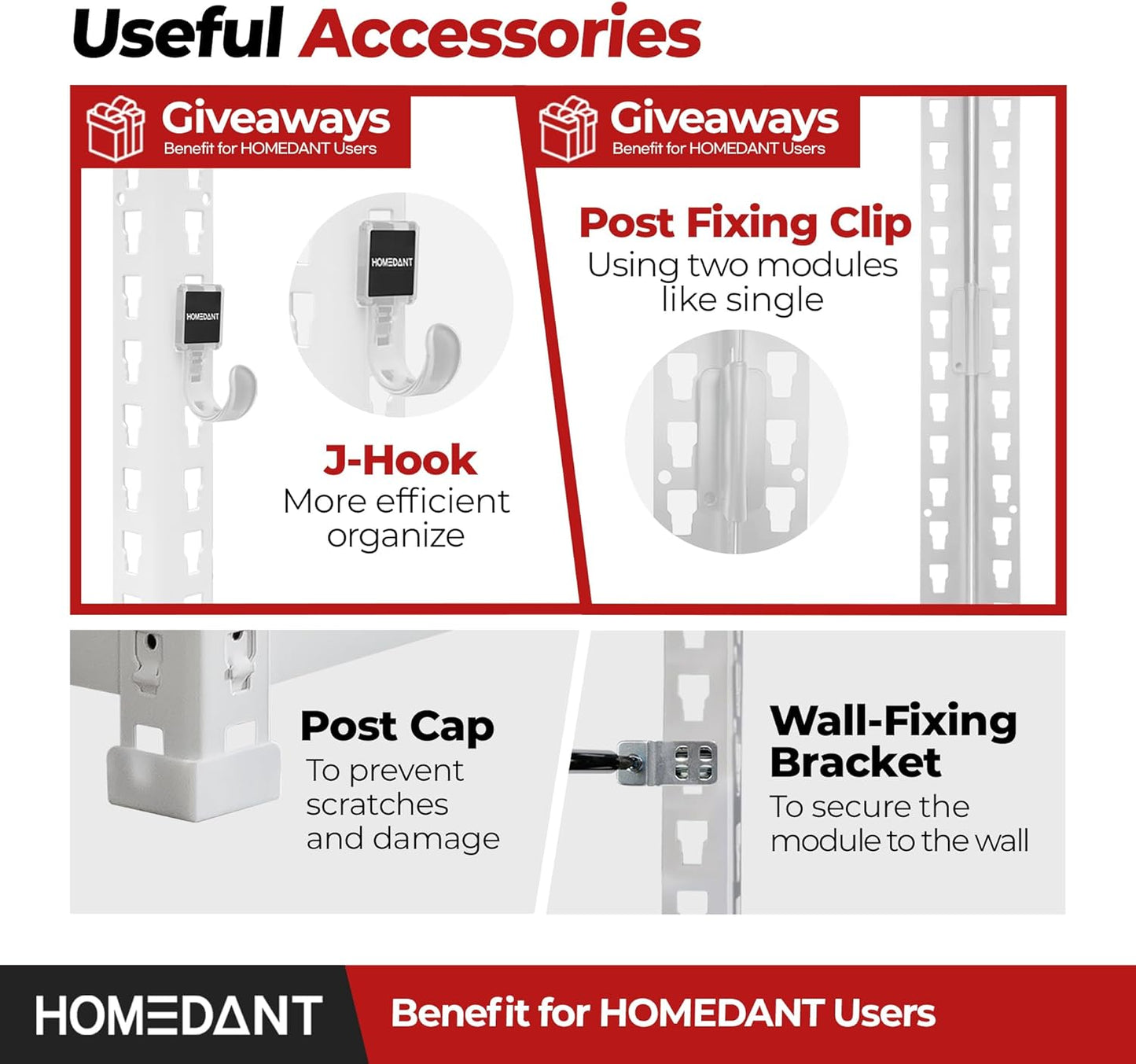 HOMEDANT White 5 Tier Laminated Boltless Heavy Duty Garage Storage Adjustable Wide Size Metal Shelving Unit Utility Rack Shelves Organization Shelf Shed Warehouse 47.7" W x 18.2" D x 71.3" H 2Pack
