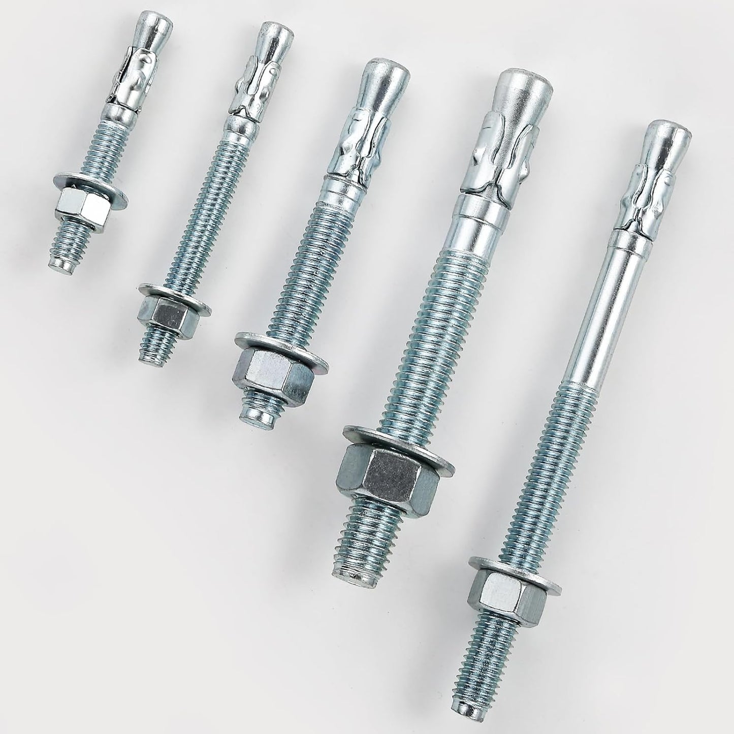 3/8x5" 100Pcs Inch Standard Fasteners for Heavy-Duty Zinc Wedge Anchors for Cement and Concrete