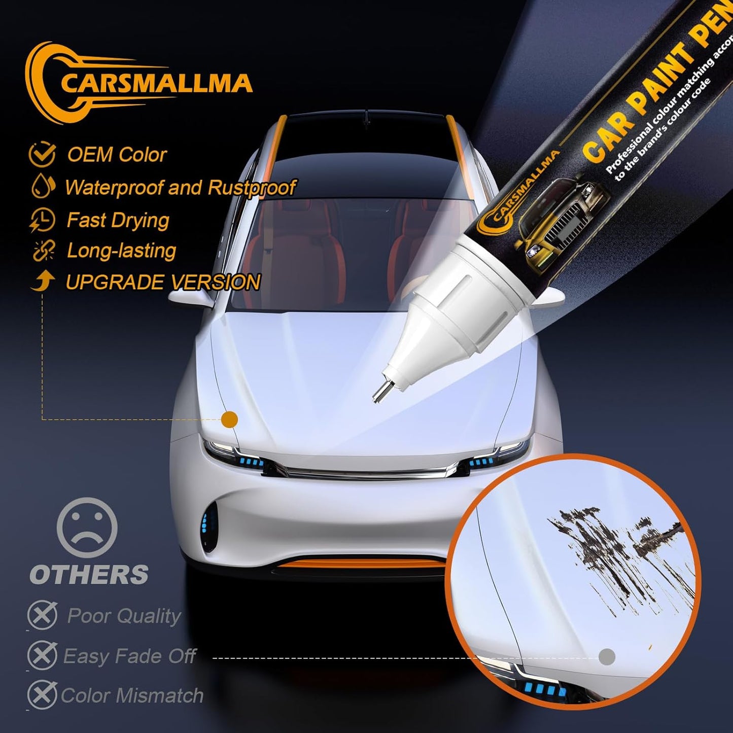 LC9X/2T Deep Black Pearl Car Touch Up Paint for Volkswagen, Color Accurate Car Paint Scratch Repair Pen Kit Quick & Easy Fix Vehicle Chips and Automotive Nicks Scuff