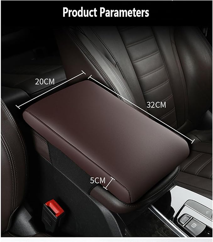Car Armrest Cover Pad for BMW X3 E83 2004 2005 2006 2007 2008 2009 2010 Premium Leather Center Console Armrest Cushion Pad Anti-Scratch Waterproof Auto Interior Accessories Light Brown