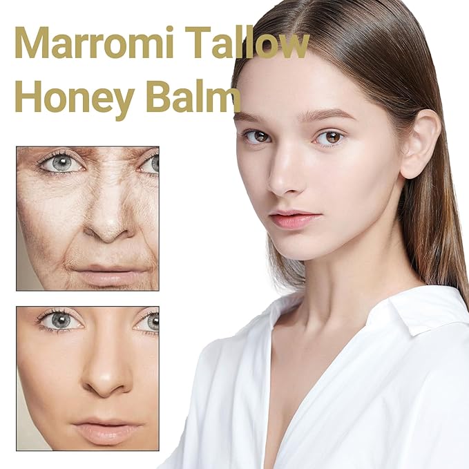 Marroomi Tallow Honey Balm, Advanced Beef Tallow for Skin, Marroomi Organic Grass-Fed Beef Tallow Balm With Raw Honey, Natural Soothing Moisturizing Anti-Aging, Suitable for All Skin Types (3 Bottle)