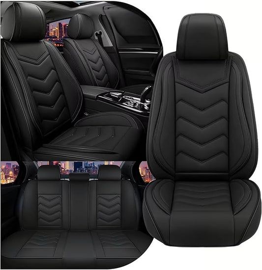 CTDS Car Seat Covers for Honda HR-V 2016-2026, Stylish Sport Seat Cover, Premium Nappa Leather Car Seat Cover. Automobile Seat Covers Sets.(Standard 5 Seats/Pure Black)