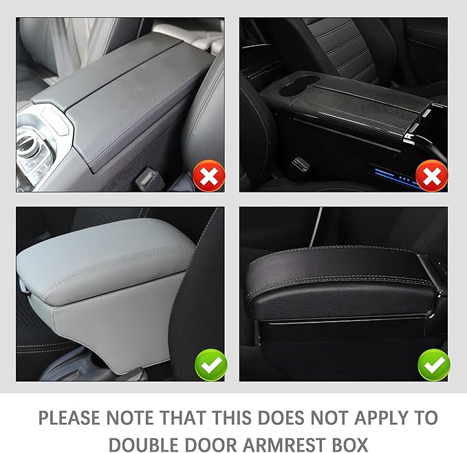 IHOTDER Patchwork Leather Center Console Covers for Cars,Upgraded Arm Rest Cover for Car with Side Storage Pocket for Car Seat Organizer,Middle Console Cover Stylish Car Decoration (Pink)
