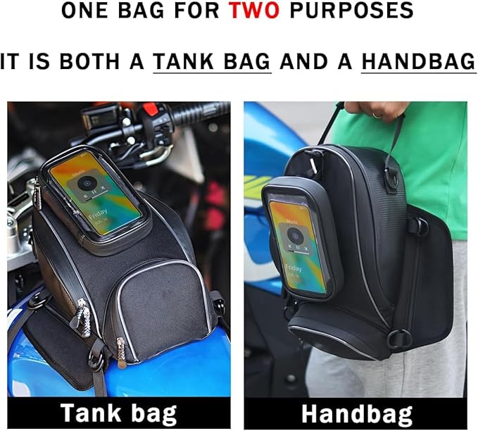 Motorcycle Tank Bag for Ducati Monster 937 Monster 821 1200 1200S, Strong Magnetic Waterproof Oxford Black Motorbike Quick Release Pannier Bag
