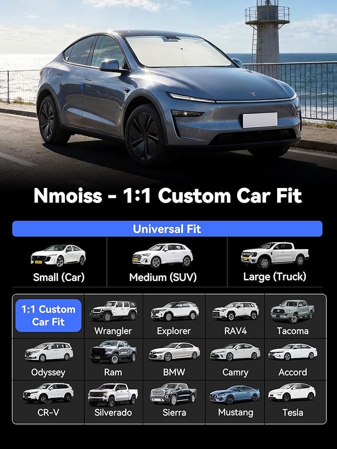 Windshield Sun Shade Umbrella for Honda CRV - [Vinyl Coating Heat Shield] Protect Car from Sun Rays & Heat Damage Keep Cool and Protect Interior, Spring Structure Edge