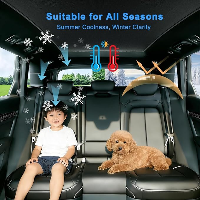 Car Sunroof Compatible with Volvo C40(Not for XC40) 2021-2023, Foldable Glass Roof Sunshade with Storage Bag, Sunshade Roof Heat Insulation Sun Protection Interior