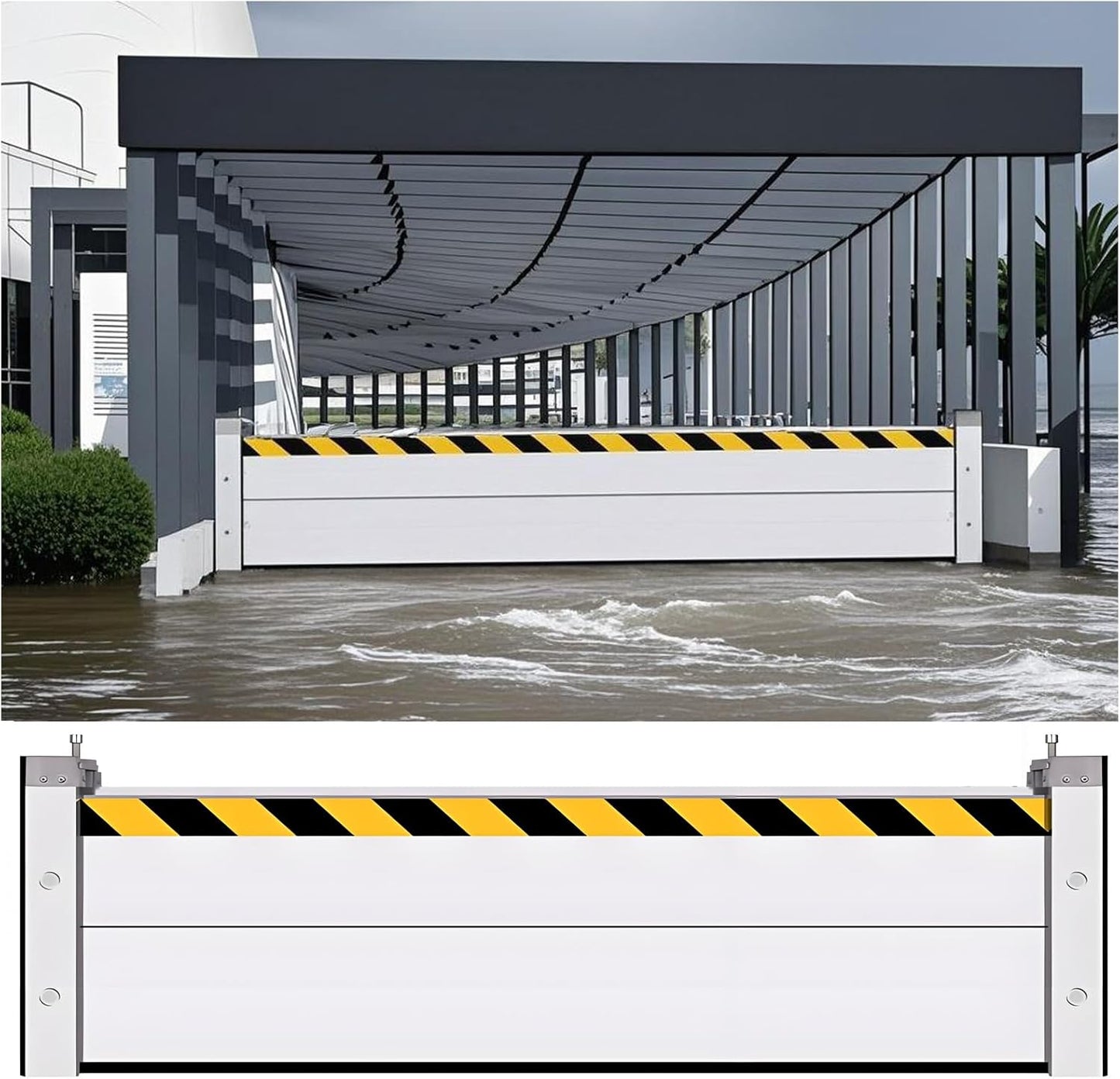 Flood Barriers for Home Exterior - Aluminum Alloy Outdoor Easy Flood Barrier Garage Doors Water Barriers for Flooding,H31.5 Inch/L12FT