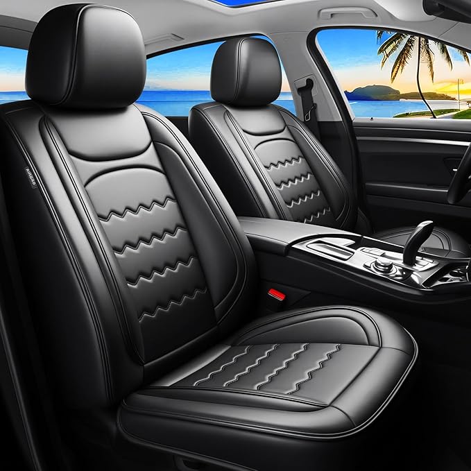CX-30 Car Seat Covers Custom Fit for Mazda CX-30 2020-2026, Full Coverage Premium Leather Waterproof Breathable Seat Covers, Automotive Seat Protectors, Airbag Compatible(Full Set Seats, Black)