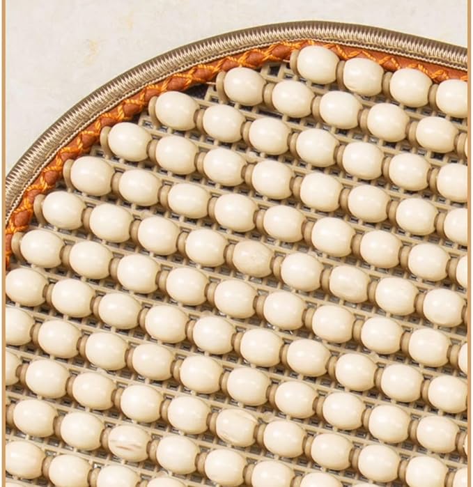 Car Seat Chair Back Cushion for Toyota RAV4 Prime 2025, Wooden Beads Ventilate Mesh Lumbar Brace Strong Durable Relieve Fatigue Summer Interior Accessories,B-Seat pad