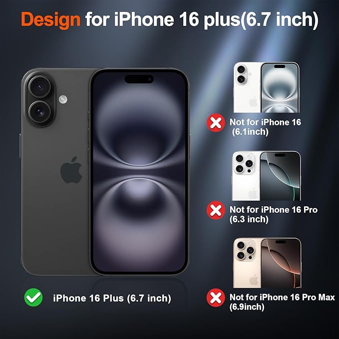 SUPFINE Magnetic for iPhone 16 Plus Case (Compatible with MagSafe) (Military Grade Drop Protection) Slim Translucent Matte Shockproof with Anti-Fingerprint Phone Case, Brown