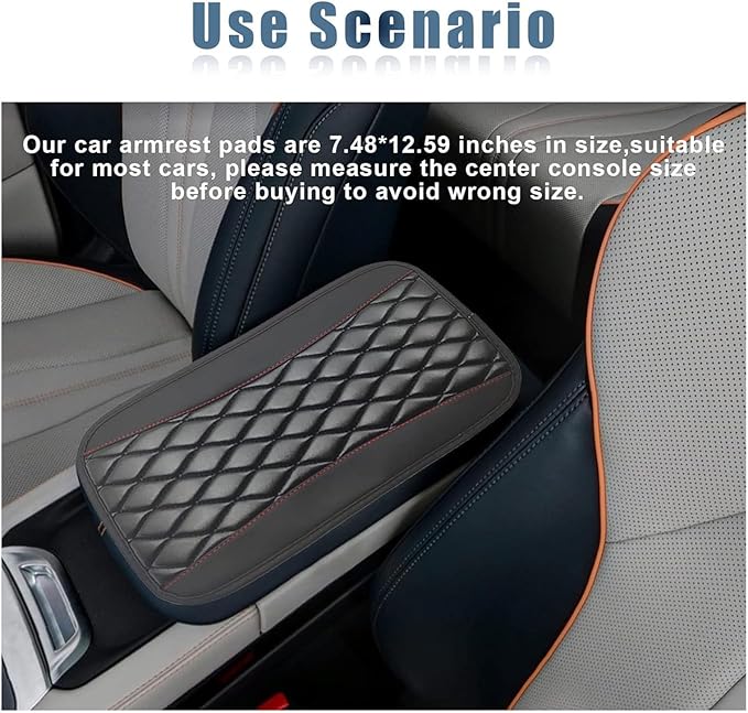 Leather Car Center Console Armrest Pad for Toyota Tacoma 2005-2023, Auto Armrest Cushion, Waterproof Seat Box Cover Protector, Vehicle Interior Decor Accessories, Gray