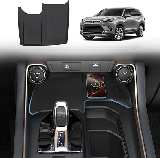Wireless Charging Mat Compatible with 2024 2025 Toyota Grand Highlander, Non-Slip Silicone Protective Liner for Interior Accessories