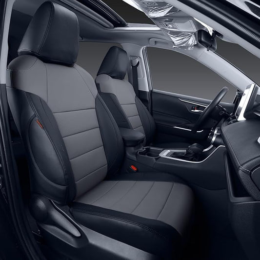 coverdream 2026 Rav4 Seat Covers Custom Fit for 2026 Toyota Rav4 Hybrid (LE,XLE Premium) SUV,Full Set Luxury Waterproof Leather Car Seat Protector