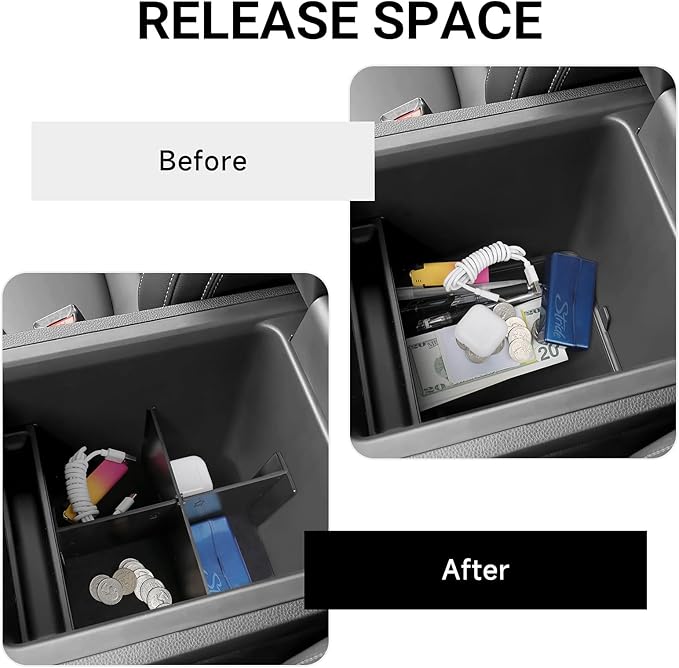YOJOJOCO 4PCS Center Console Organizer Compatible with Honda 2023 2024 2025 2026 Pilot ＆ 2026 Passport Accessories Armrest Hidden Storage Box Secondary Compartment Organizer Insert Secondary Tray