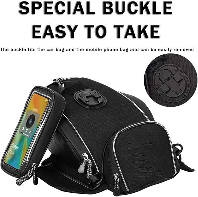 Motorcycle Tank Bag for Honda Rebel CMX 300 500 CMX300 CMX500, Strong Magnetic Waterproof Oxford Black Motorbike Quick Release Pannier Bag