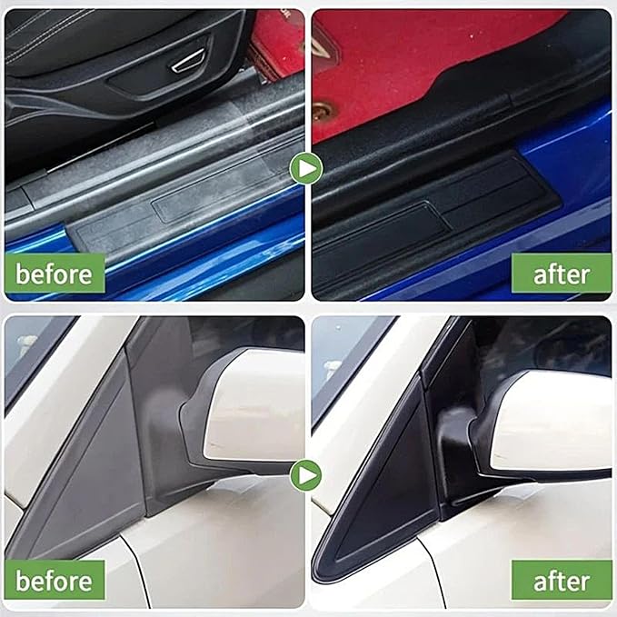 Trim Restorer, 300g Car Trim Restorer with Sponge, Automotive Detailing Supplies Cleaner Paste, Car Dashboard Scratch Remover Repair Wax for Vehicles Headlights Trims