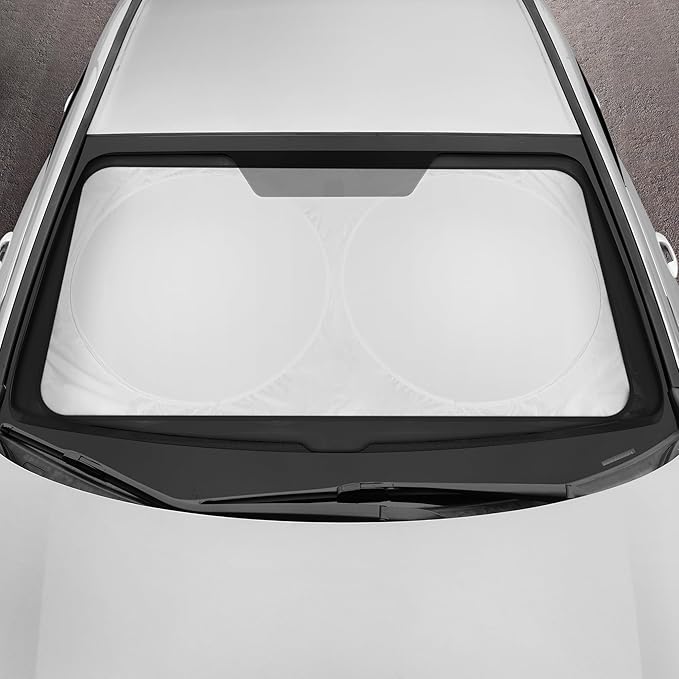 Motor Trend 1 Piece Pop-Up Auto Shade, Universal Car Windshield Sun Shade for Front Window, Collapsible Foldable Sunshade for Car Windshield, Keeps Interior Cool Heat UV (Large, 68 x 35 inches)