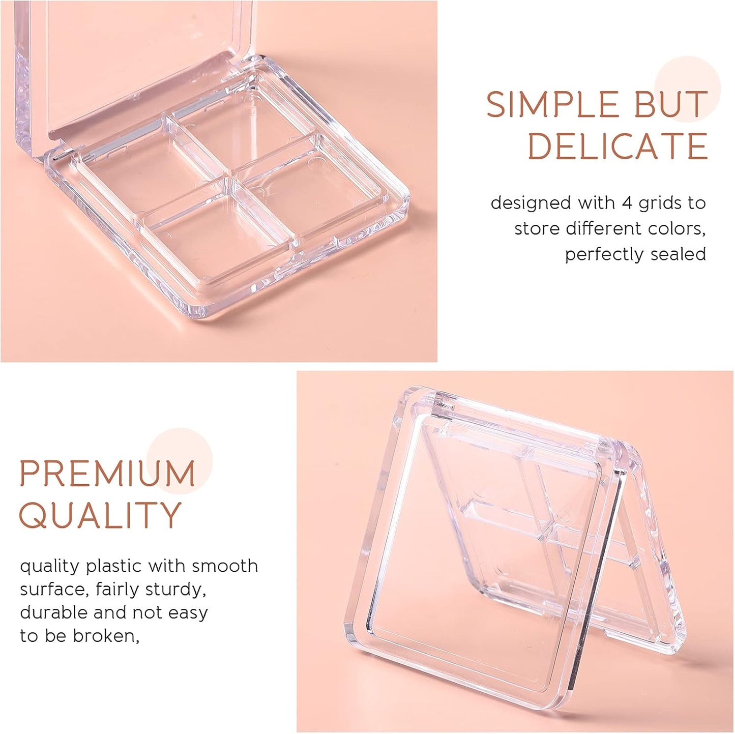 Beaupretty Empty Lipstick Palette，2 Pieces Empty Lipstick Box DIY Eyeshadow Powder Blush Lipstick Palette Empty Highlighters Container Empty Eyeshadow Pan Makeup Palette for Women