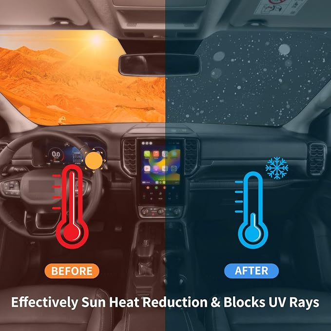 Custom Fit Windshield Sun Shade for 2021-2025 2026 Kia Sorento SUV Accessories, Foldable Front Window Sunshade, Sun Visor Block Out UV Rays & Heat, Keep Car Cool
