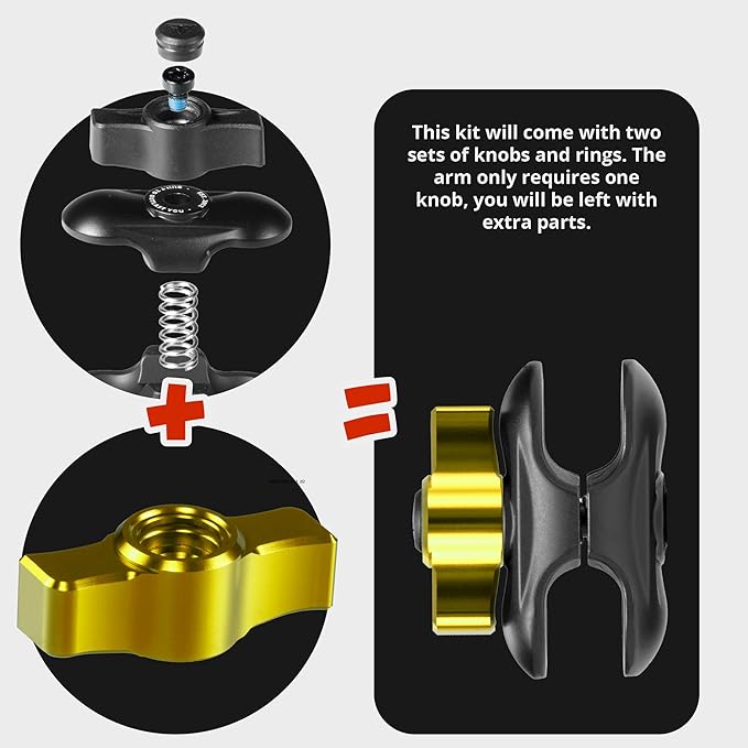 Tackform LINK Vent Phone Mount Compatible with 2015-2020 Ford F-150, 2017-2021 Super Duty, 2018-2021 Expedition | Aluminum | Universal Magnetic Holder | 2" Arm | Yellow Knob | (NOT MAGSAFE Compatible)