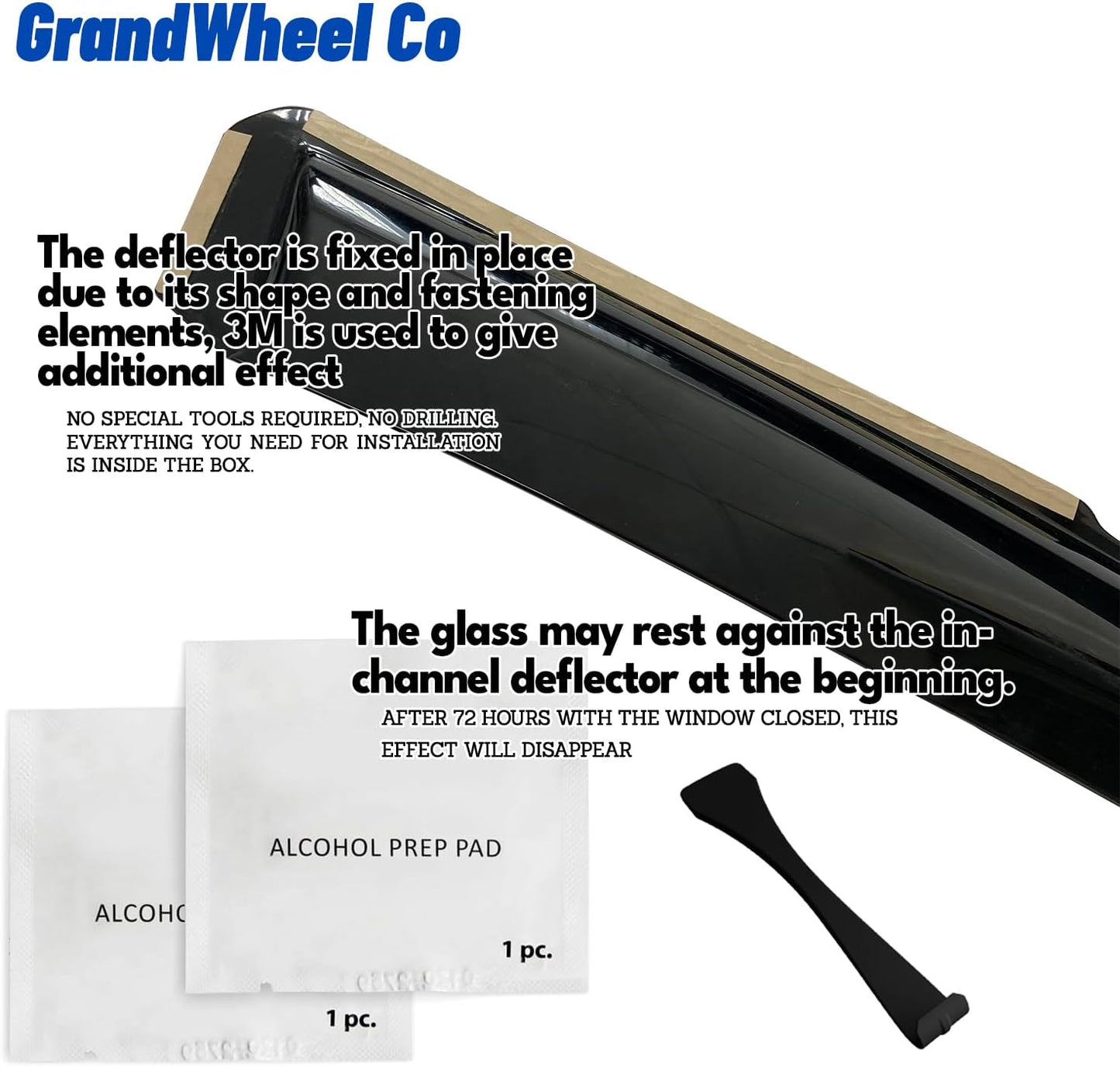 Window Deflectors Smoke Tinted in-Channel Side Window Vent Visor Deflectors Rain Guards Compatible with Silverado/Sierra 2500HD/3500HD 2020-2025 Crew Cab - 4pcs. GW0866