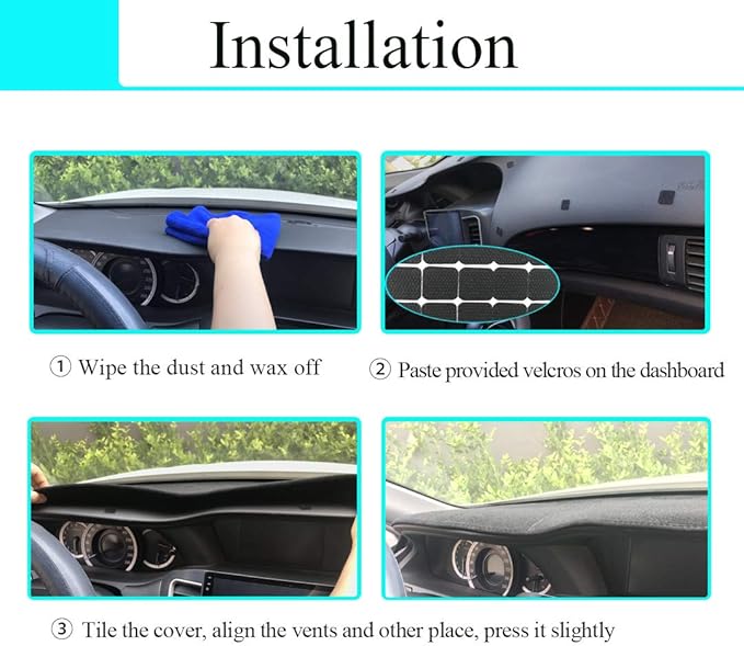 Yiz Dash Cover Mat Custom Fit for Ford F150 F250 Expedition F150 Heritage 1997 1998 1999 2000 2001 2002 2003 w/o Climate Sensor w/o Light Sensor, Dashboard Cap Pad Carpet Protector (97-03 Black) J61