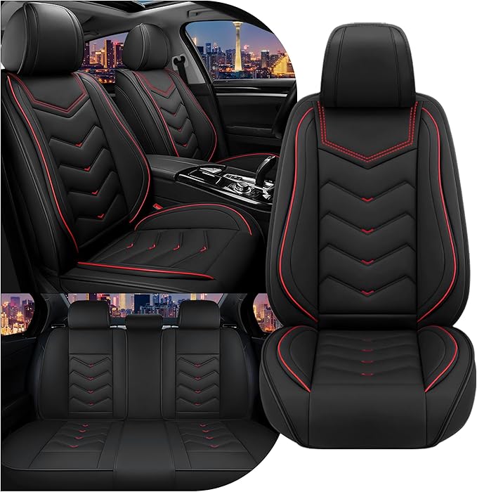 CTDS Car Seat Covers for Jeep Grand Cherokee L 2021-2026, Stylish Sport Seat Cover, Premium Nappa Leather Car Seat Cover. Automobile Seat Covers Sets.(Standard 5 Seats/Black)