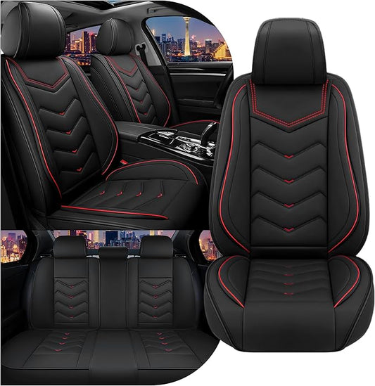 CTDS Car Seat Covers for Toyota RAV4 2000-2026, Stylish Sport Seat Cover, Premium Nappa Leather Car Seat Cover. Automobile Seat Covers Sets.(Standard 5 Seats/Black)