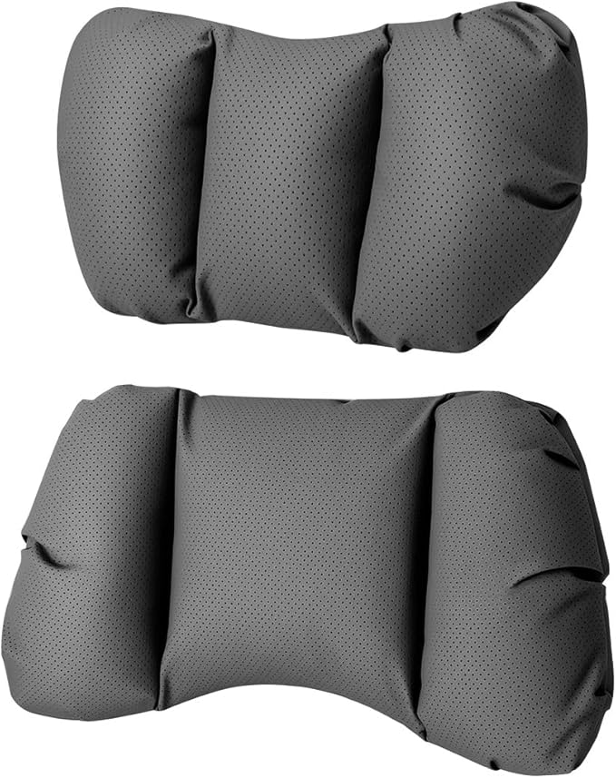 Car Neck Pillow & Lumbar Support for MINI F55 2025-2026 Ergonomic Breathable Mesh Auto Seat Back Cushion Headrest,Black-Neck & Lumbar Set