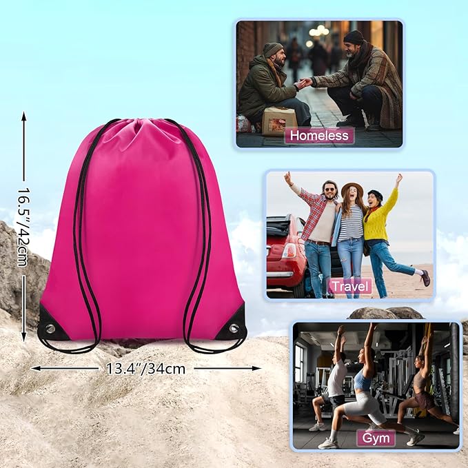 Drawstring Backpack Bulk 42 Pcs String Backpack Drawstring Bags Cinch Bag Sackpack for Men Women Gym 14 Colors