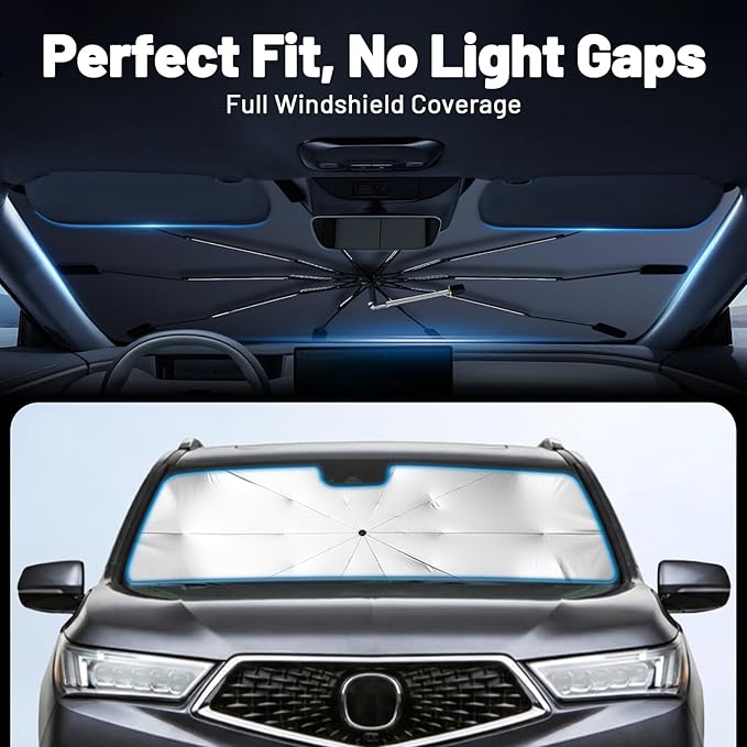 Car Windshield Sun Shade for Honda CRV 2023-2026 –[Reflective Coated Fabric] Sunshade Umbrella for Front Window, Car Shades Sun Visor Keep Car Cool and Protects Interior, 1:1 Exact Fit
