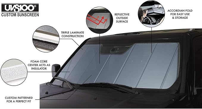 Covercraft UVS100 Custom Sunscreen | Fits 2004-2015 Nissan Armada, 2004-2015 Nissan Titan | Blue Metallic
