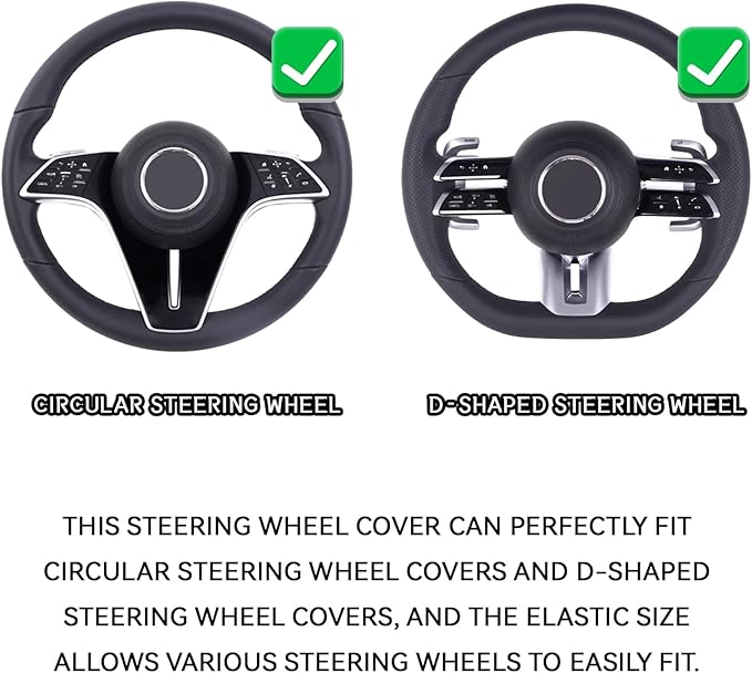 Car Steering Wheel Cover, Silicone Non-Slip Steering Wheel Protector, 13/14/15/16 inch Ultra Thin Steering Wheel Protective Covers for Women Men, Universal Vehicle Accessories (Black)