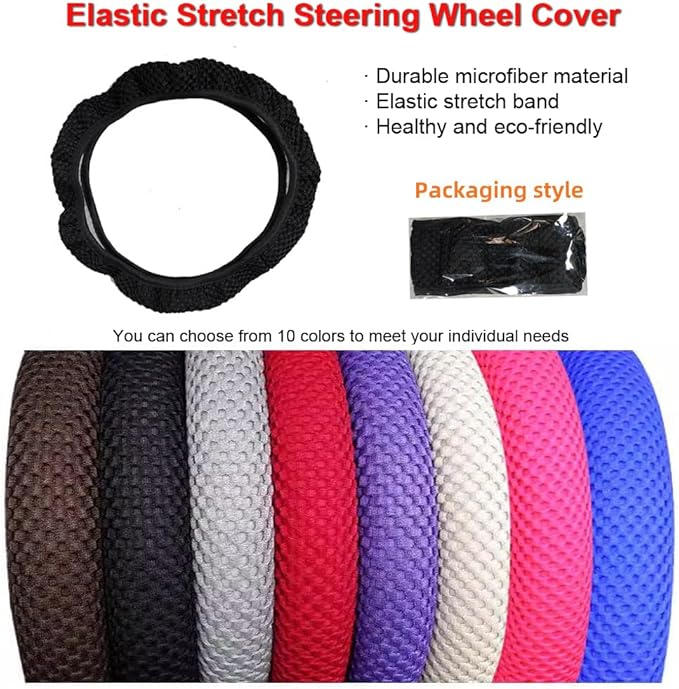 Hiflyer Car Steering Wheel Cover Women & Men, Universal 14.5-15 Inch Steering Wheel Covers, Soft Microfiber Car Wheel Cover Car Stuff Car Accessories Interior (Orange)
