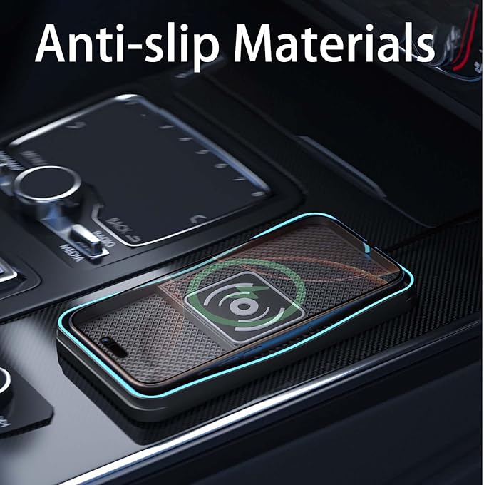 Car Wireless Charger Pad for Dodge Grand Caravan 2010-2020, Fast Car Wireless Charging Pad for Car Center Console, Non Slip Charging Mat,1M-USB