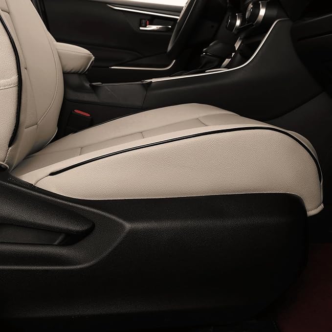 EKR Rav4 Seat Covers Custom Fit for Toyota Rav4 (Hybrid) LE/XLE Premium 2026, Leather Car Seat Cover Full Set for SUV,Faux Leather(Beige)