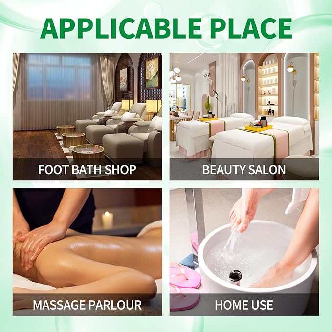 Pedicure Kit Foot Soak Set: Bubble Salt, Sugar Scrub, Massage Mask, Massage Lotion in a Box, 4 Step Foot Spa Kit for Dry Feet, Calluses and Tired Feet (1 Set Green Tea)